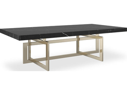 Wish You Were Here Rectangle Coffee Table in Black Marble and Whisper of Gold