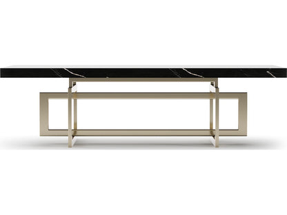 Wish You Were Here Rectangle Coffee Table in Black Marble and Whisper of Gold