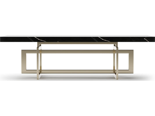 Wish You Were Here Rectangle Coffee Table in Black Marble and Whisper of Gold