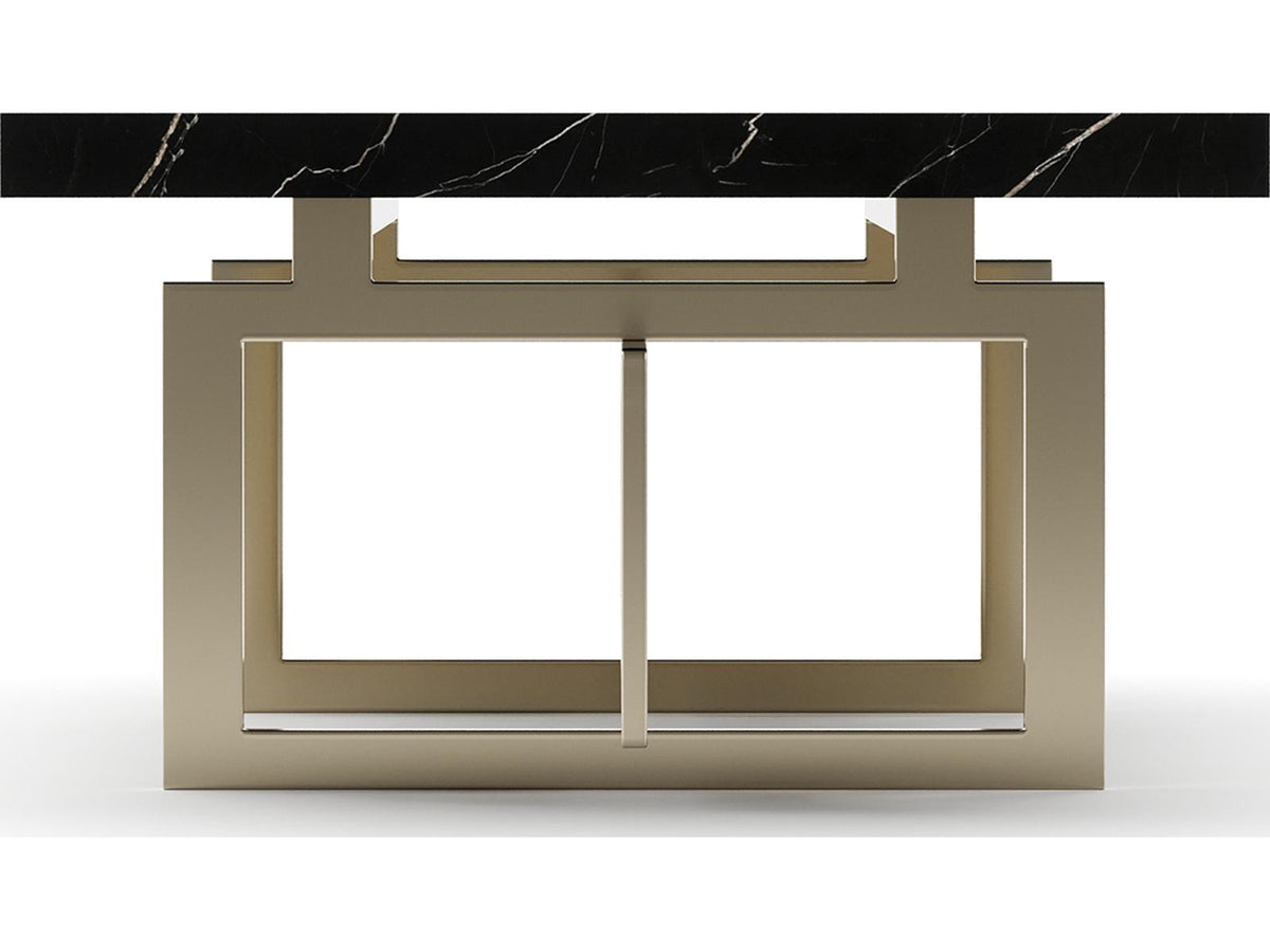 Wish You Were Here Rectangle Coffee Table in Black Marble and Whisper of Gold