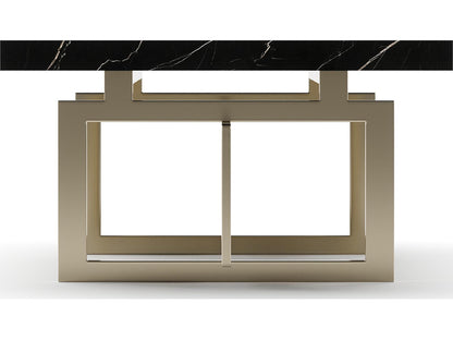 Wish You Were Here Rectangle Coffee Table in Black Marble and Whisper of Gold