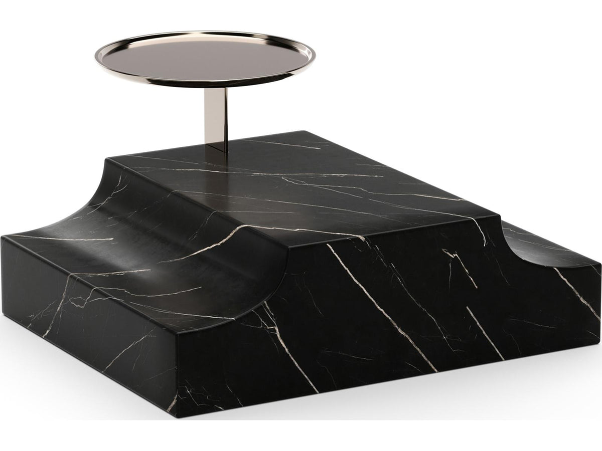 Overlap Round Stone End Table