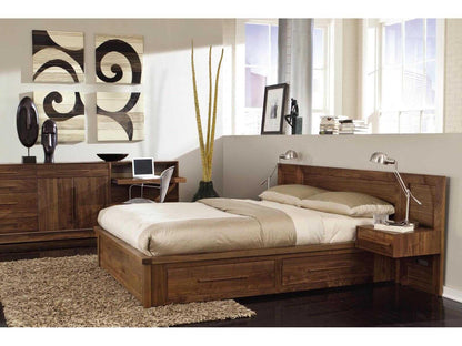 Moduluxe Brown Solid Wood King Platform Bed