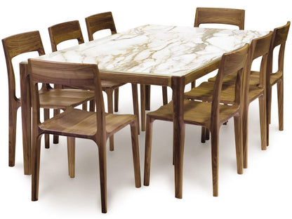 Lisse 84-Inch Rectangle Sintered Stone Dining Table in Natural Walnut