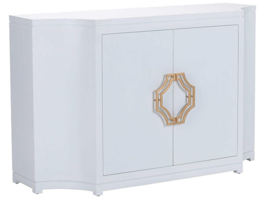 Shayla Copas Jean 58" Solid Wood White Gold Credenza Sideboard