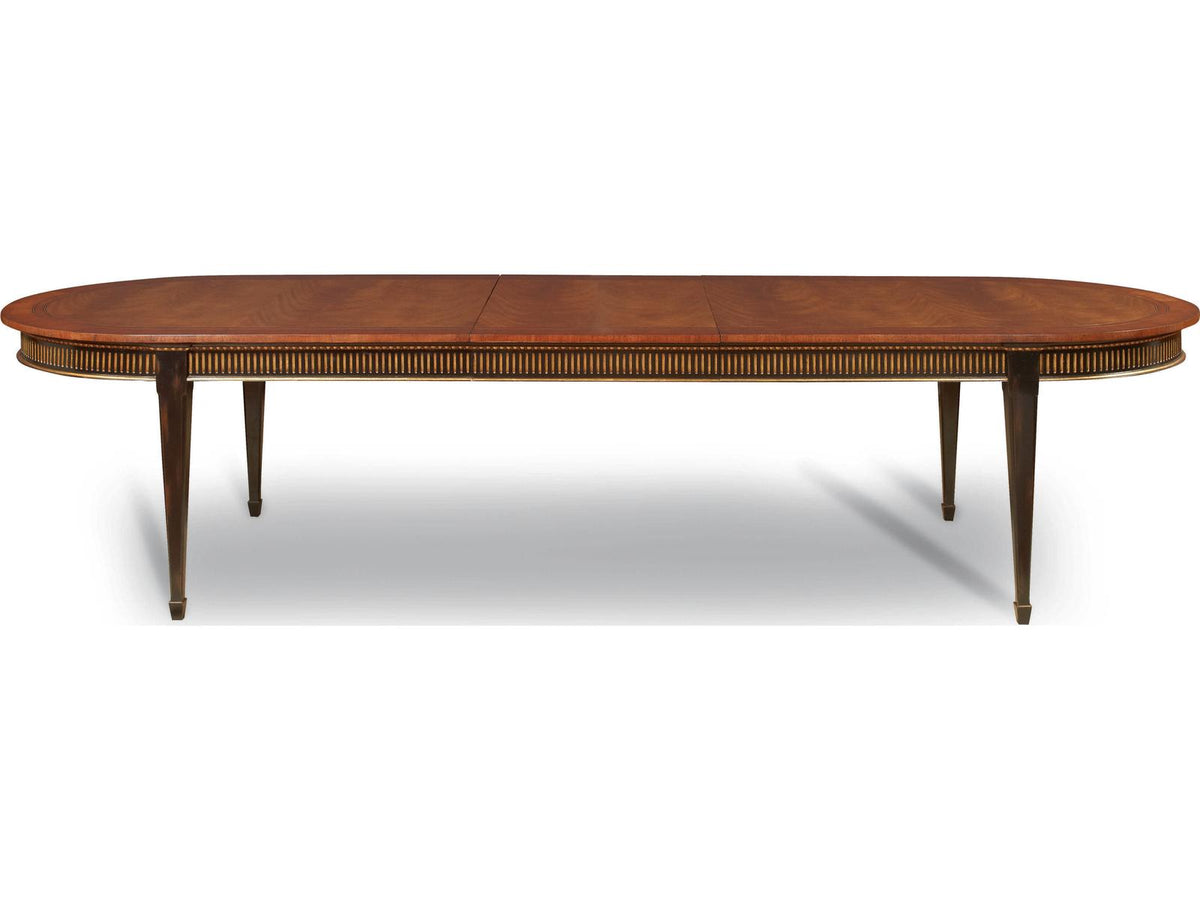Monarch Barrington Oval Dining Table in Distressed Black and Gold with Mahogany Top