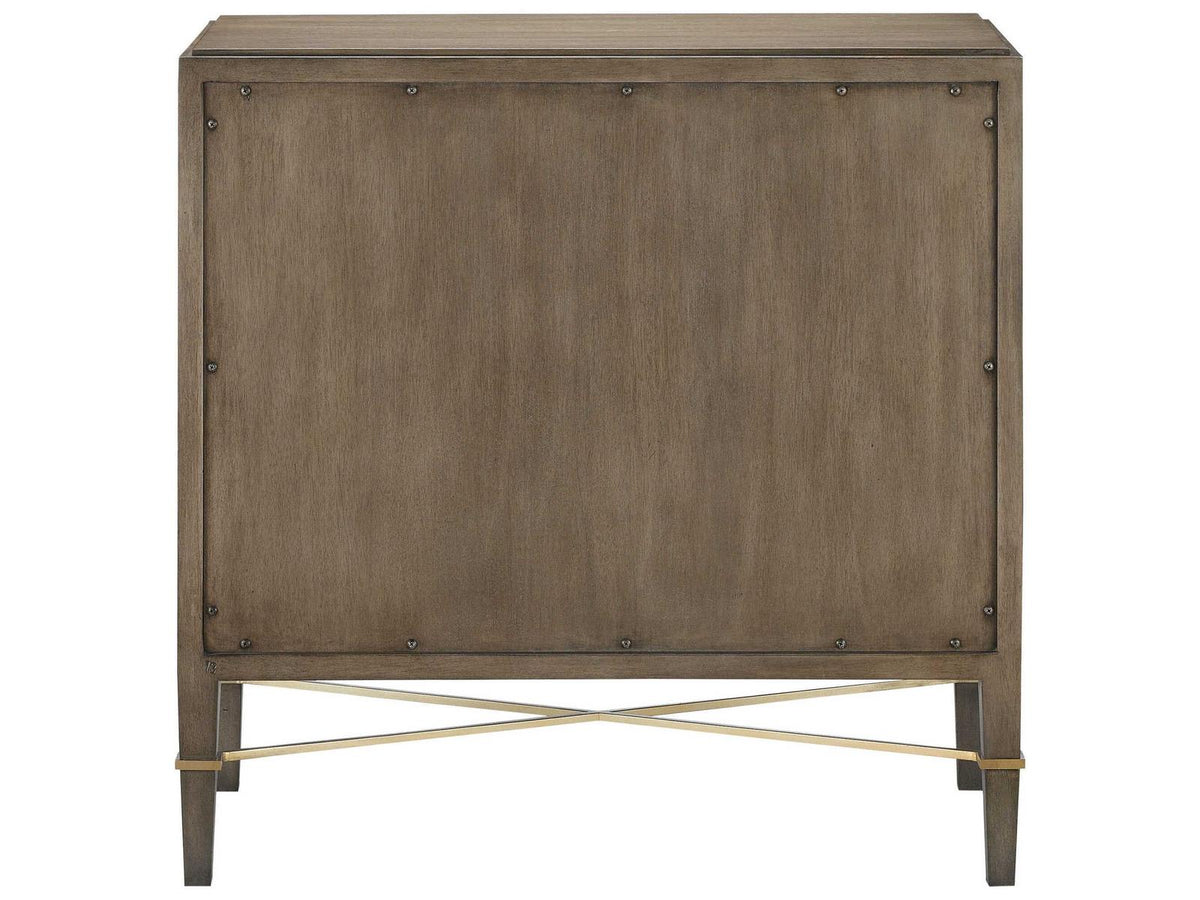 Vistas 3-Drawers Brown Mahogany Wood Chest Nightstand