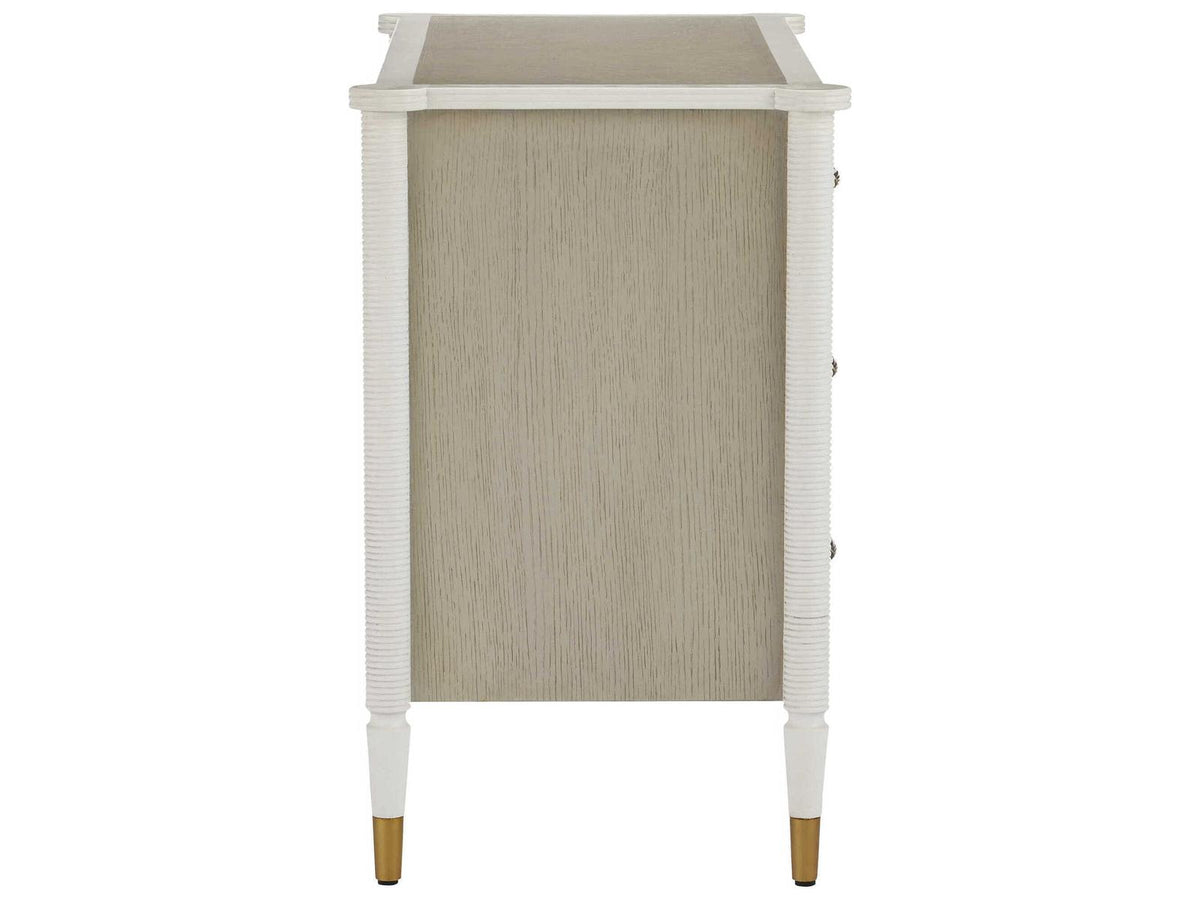 Aster Three-Drawer Chest Off-White Fog Polished Brass