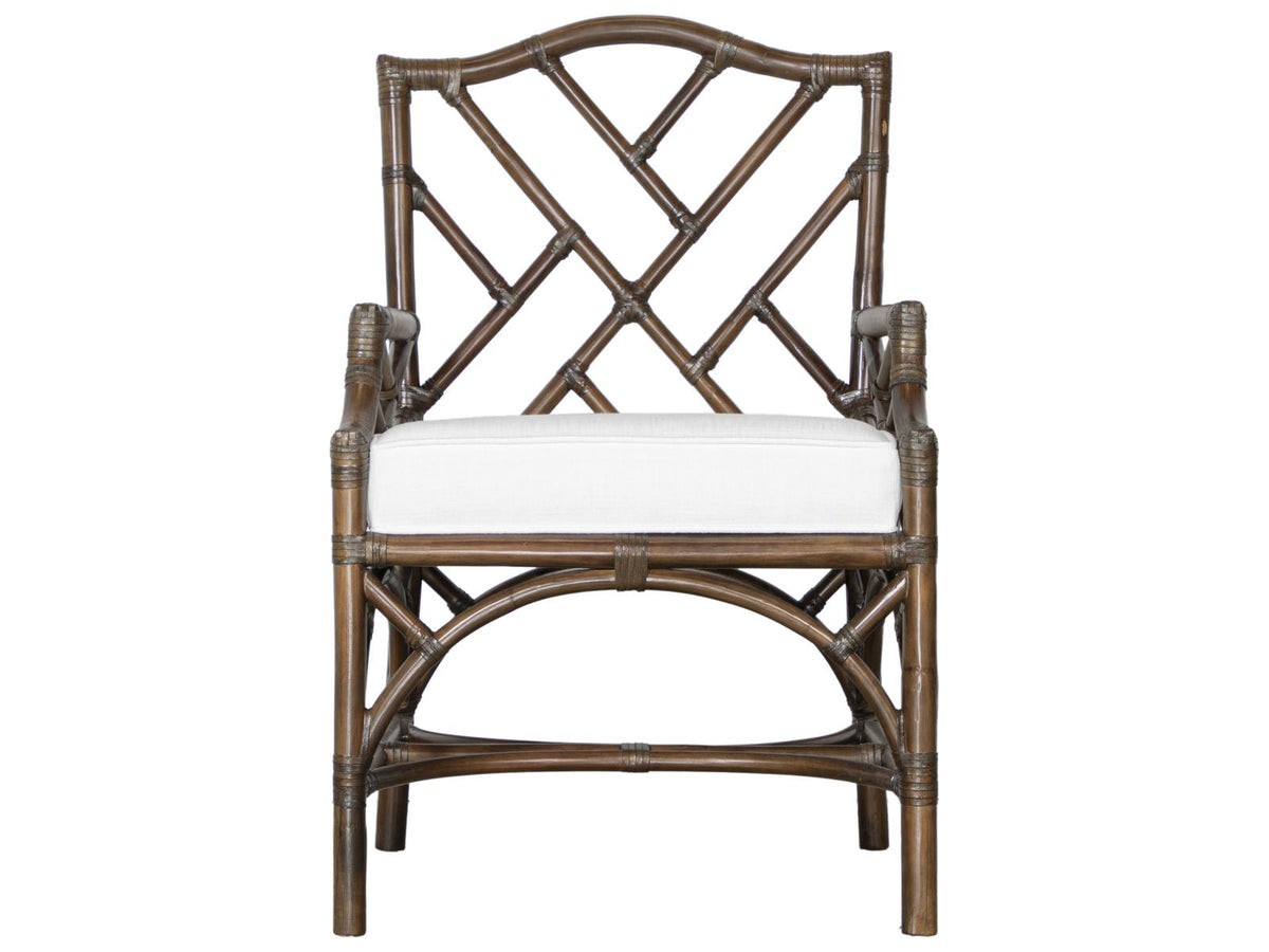 Chippendale Rattan Arm Dining Chair