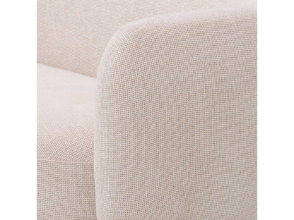 Roxy 3-Seat Fabric Sofa in Lyssa Off-White with Brushed Brass Base
