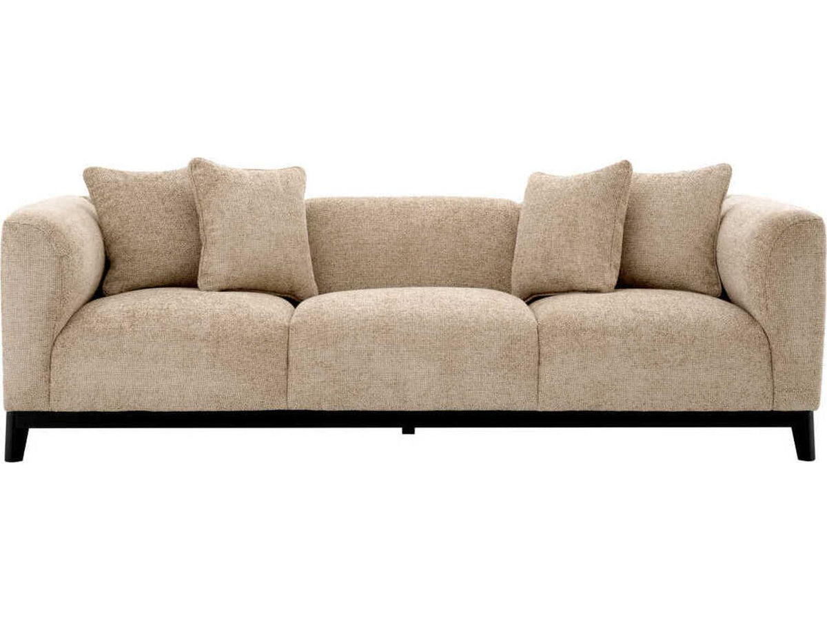 Corso 3-Seat Upholstered Sofa Lyssa Sand with Black Base