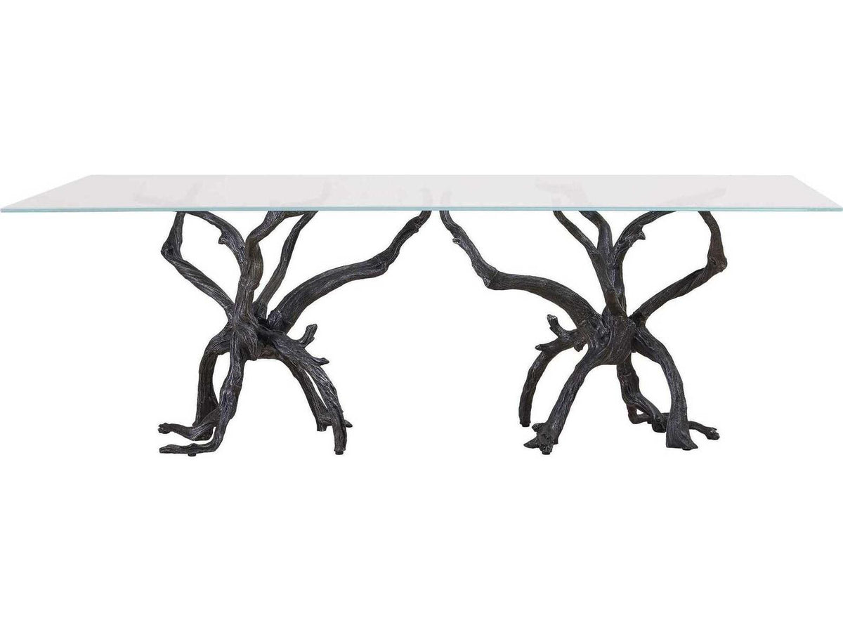 Monterey 96-Inch Rectangle Dining Table Natural Iron and Glass