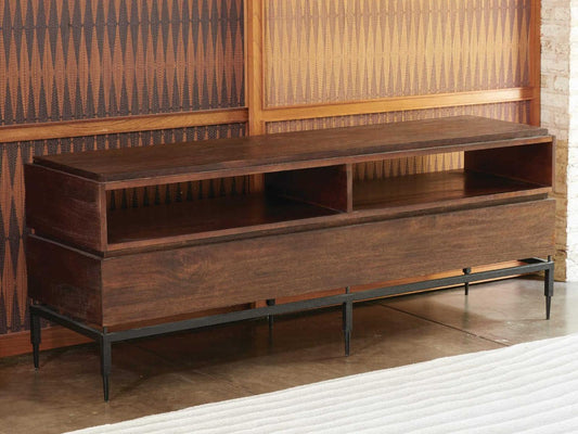 Scratch Rectangular Console Table with Wood and Metal