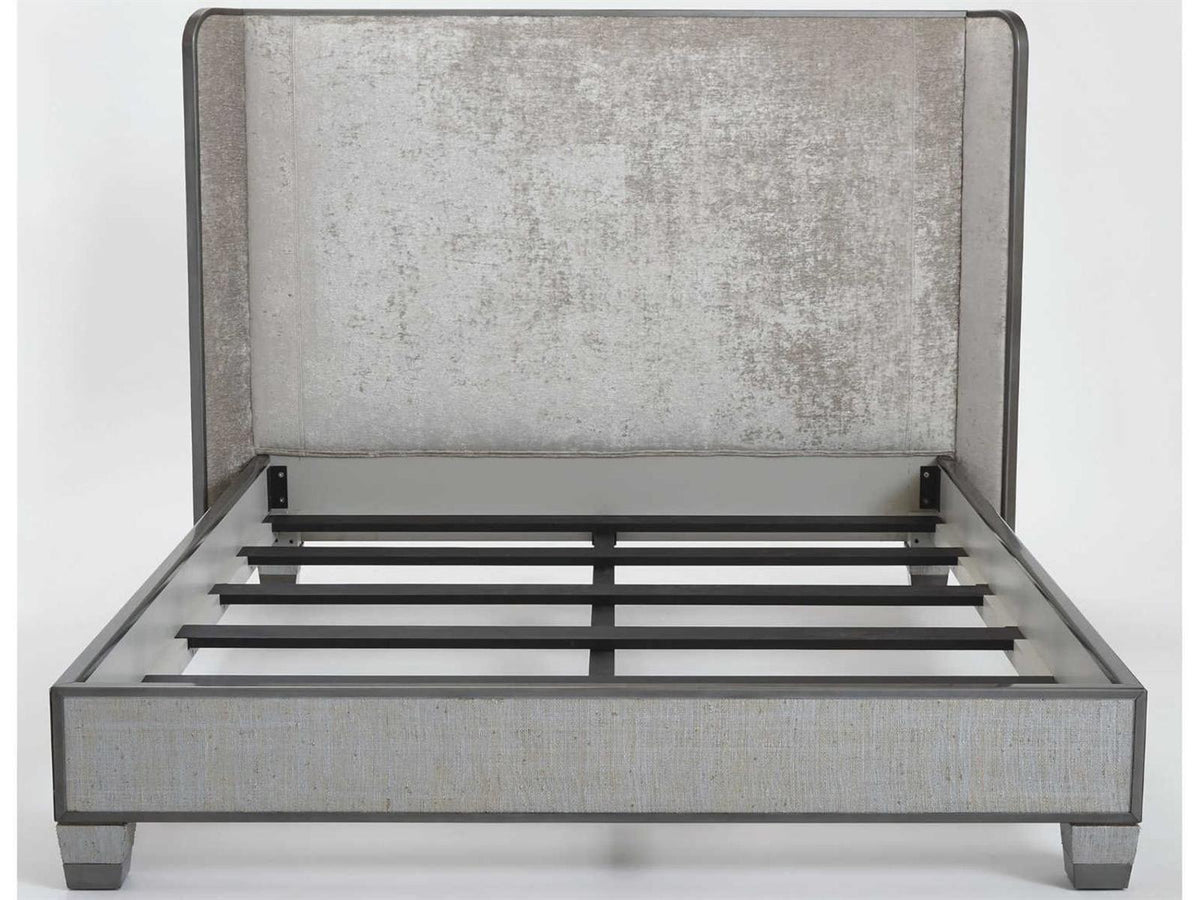 Argento King Platform Bed in Pewter Gray Acacia Wood