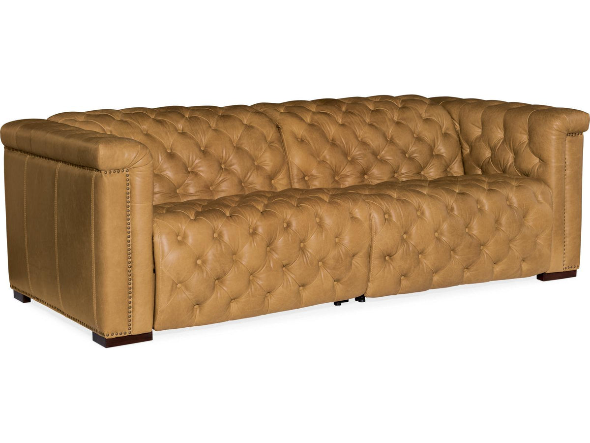 Savion 2-Seat Power Reclining Sofa with Power Headrests in Saddlebag Coin Leather