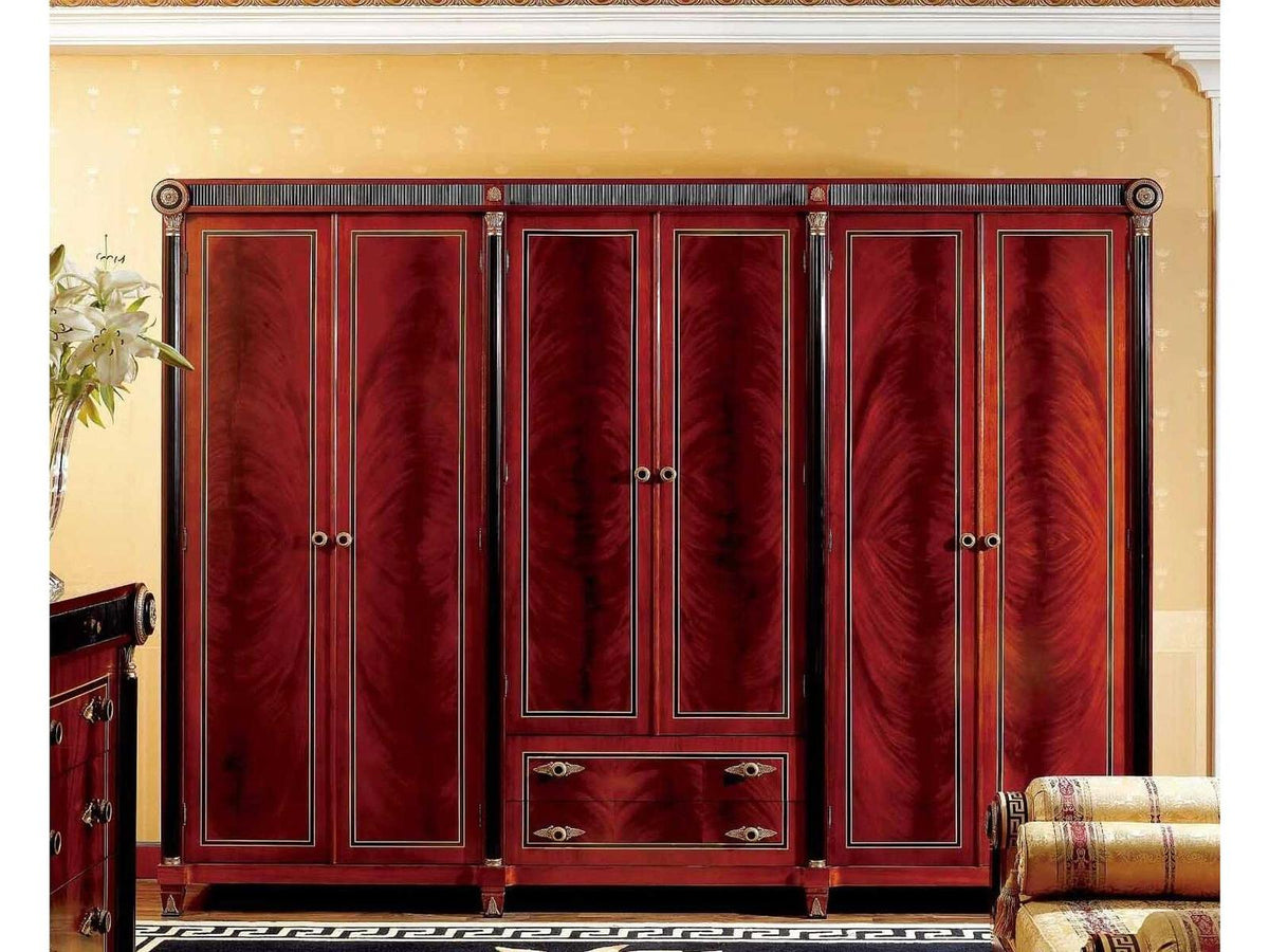 E-10 Red Solid Wood Wardrobe Armoire