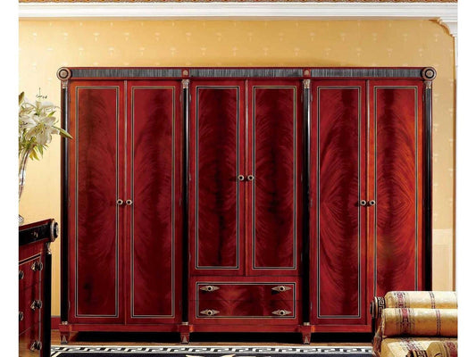 E-10 Red Solid Wood Wardrobe Armoire