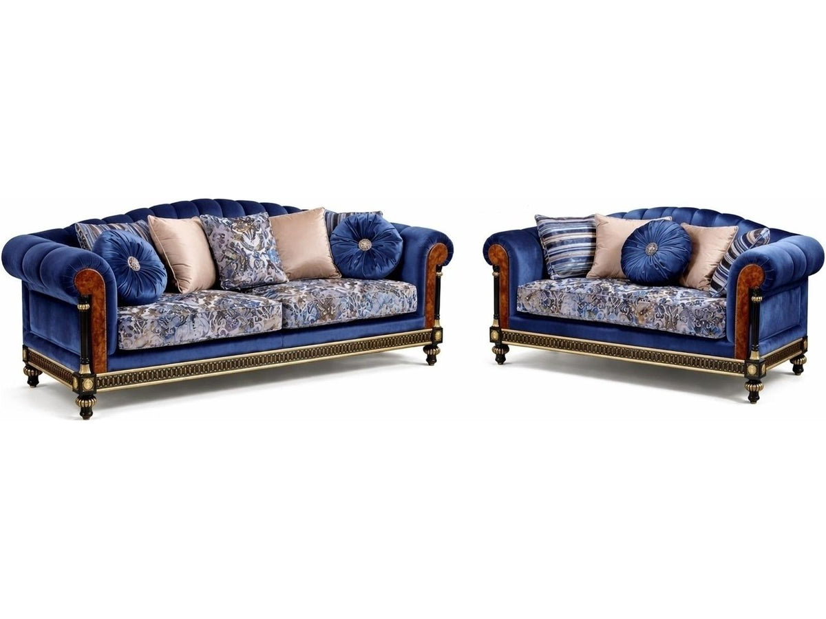 E-69 Blue Upholstered Sofa
