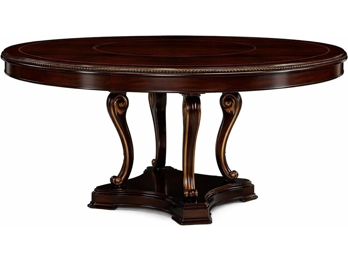 E-70 Round Wood Dining Table with Walnut Finish