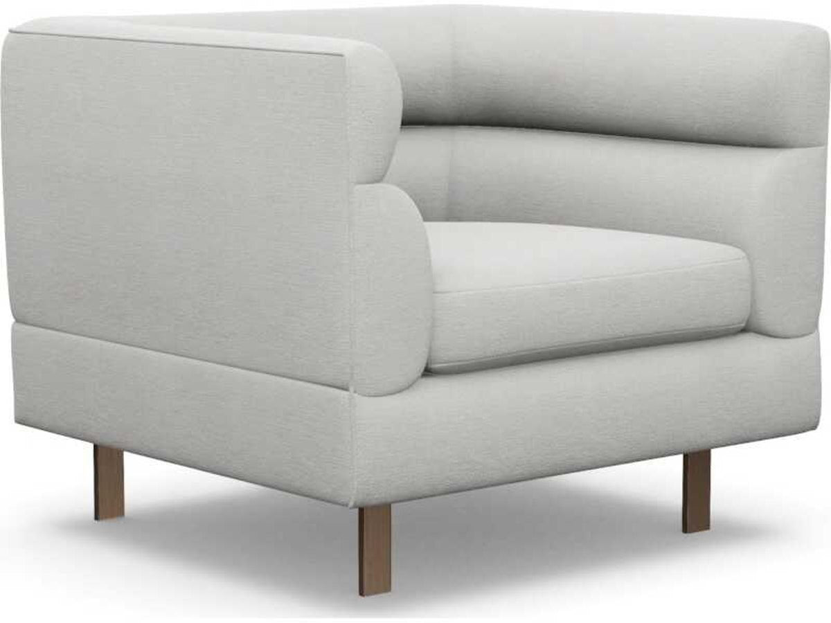 Ornette Club Chair in Cream Faux Shearling with Bronze Legs