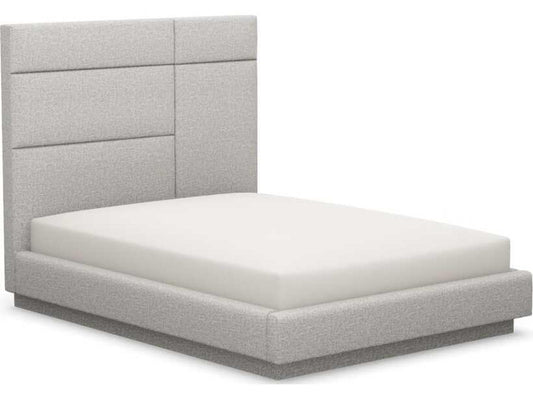 Quadrant Gray Upholstered Queen Platform Bed