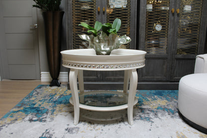 Marge Carson Crystal Side Table Floor Sample