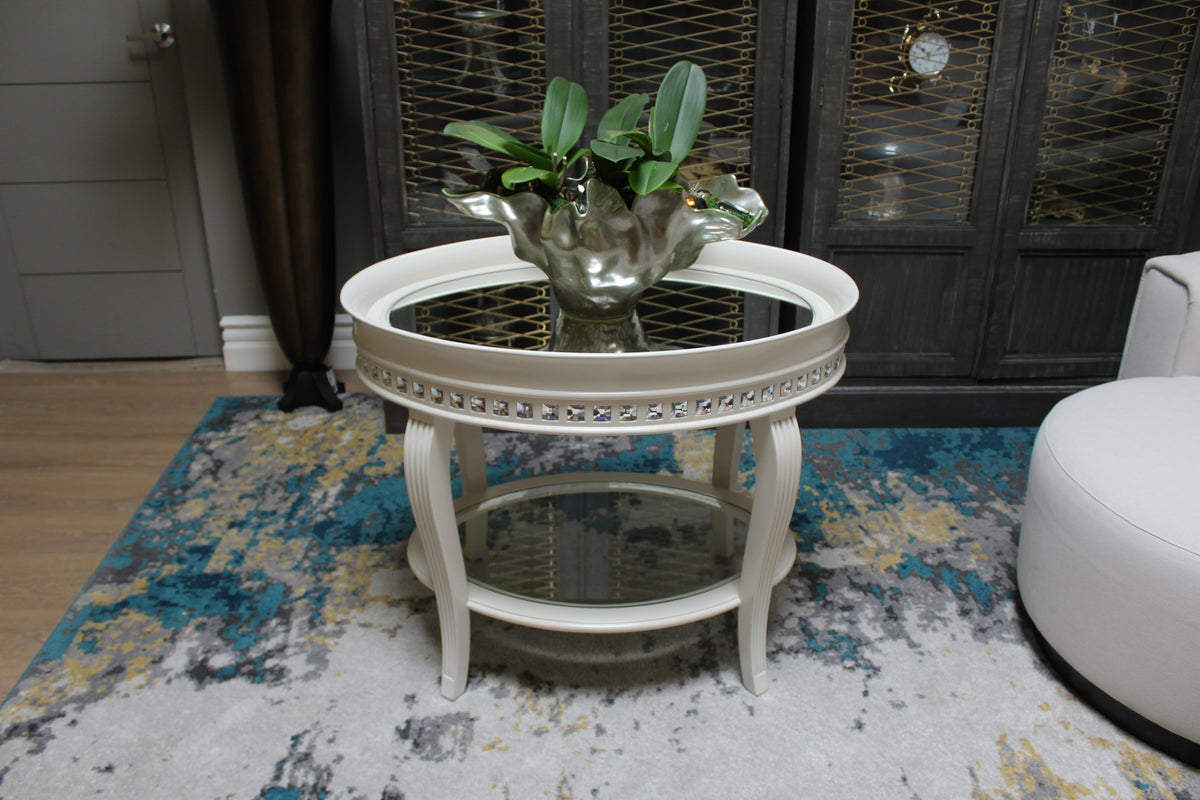 Marge Carson Crystal Side Table Floor Sample