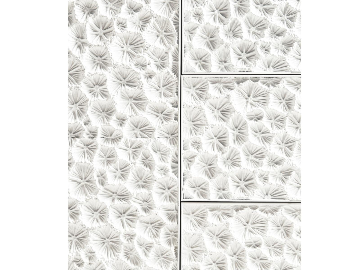 Water Pelagic Cast Metal Entertainment Console in White Washed Oak