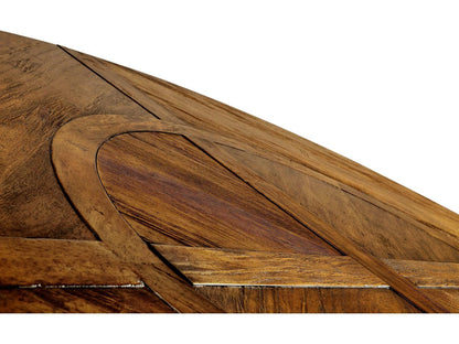 Casual Accents 72-Inch Round Wood Dining Table in Country Farmhouse Walnut