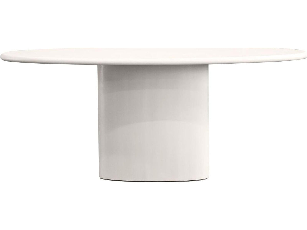 Tugg 87-Inch Oval Dining Table in Ivory Tusk Microskin