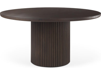 Terra 5-Piece Fluted Dining Table and 4 Niles Upholstered Chairs with Terra Sideboard Set