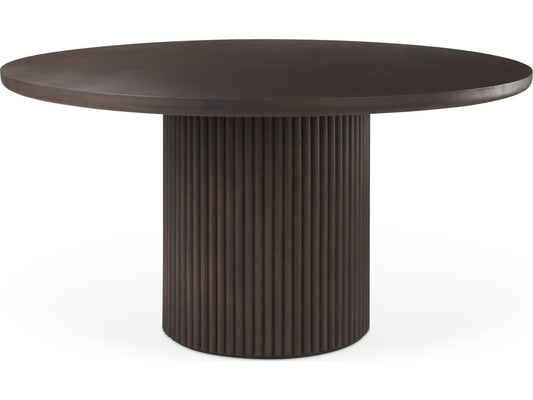 Terra 5-Piece Fluted Dining Table and 4 Niles Upholstered Chairs with Terra Sideboard Set