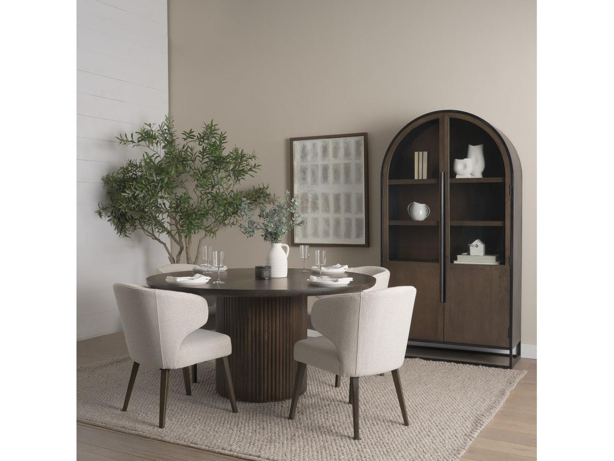 Terra Fluted Dining Table with 4 Niles Chairs and Sloan Cabinet Set