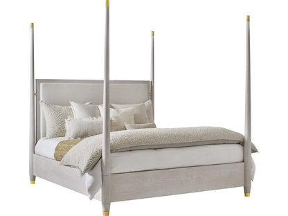 Concourde Gray Upholstered King Poster Bed