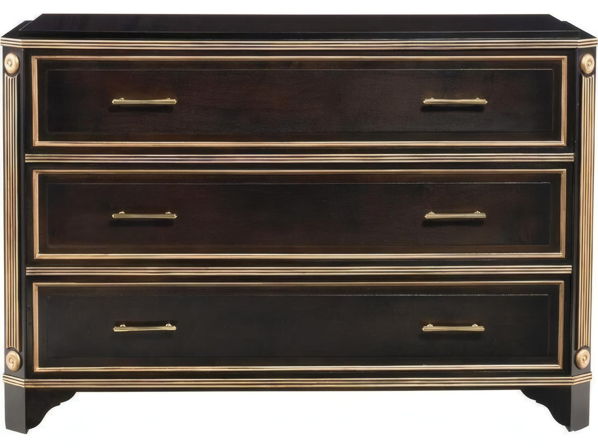 Directoire 3-Drawer Dresser with Brass Hardware