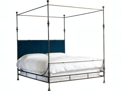 Tuscan Bronze Upholstered King Poster Bed