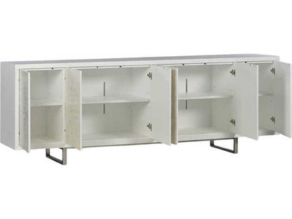 Capiz 112 Inch Acacia Wood Sideboard Ghost Finish