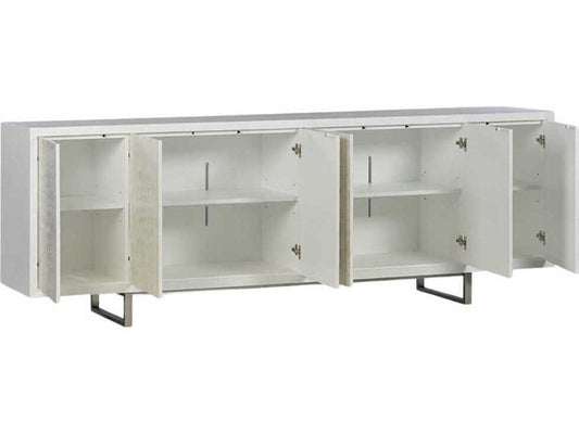 Capiz 112 Inch Acacia Wood Sideboard Ghost Finish
