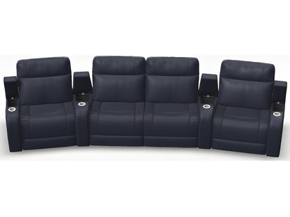 Virtue Power Reclining Leather Upholstery Sectional Sofa with Power Headrest and Lumbar