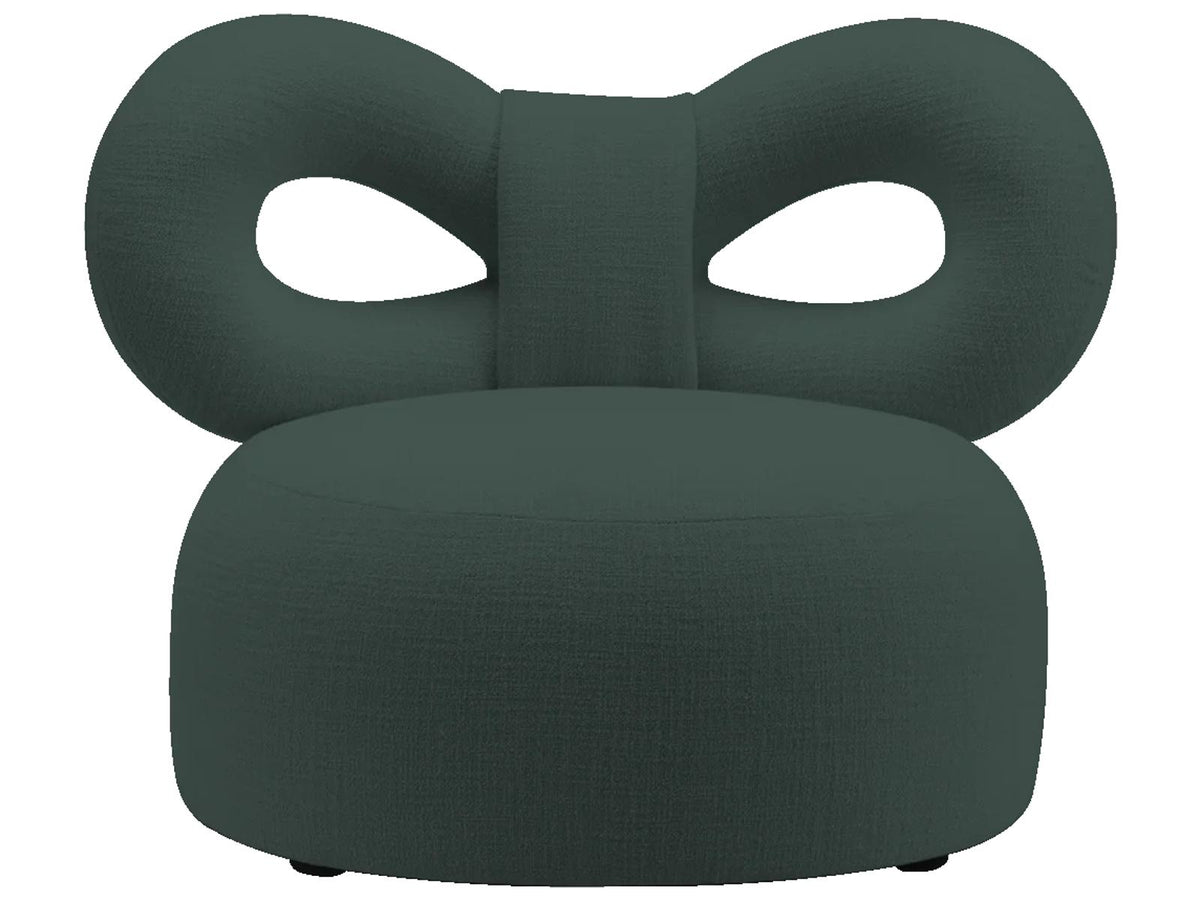 Ribbon Polypropylene Accent Chair in Green with Bow Back