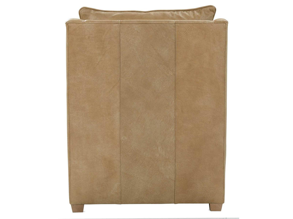 Kara Brown Leather Accent Chair with Track Arms