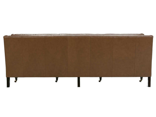 Madeline 90-Inch 3-Seat Full Aniline Leather Sofa in Chocolate Brown