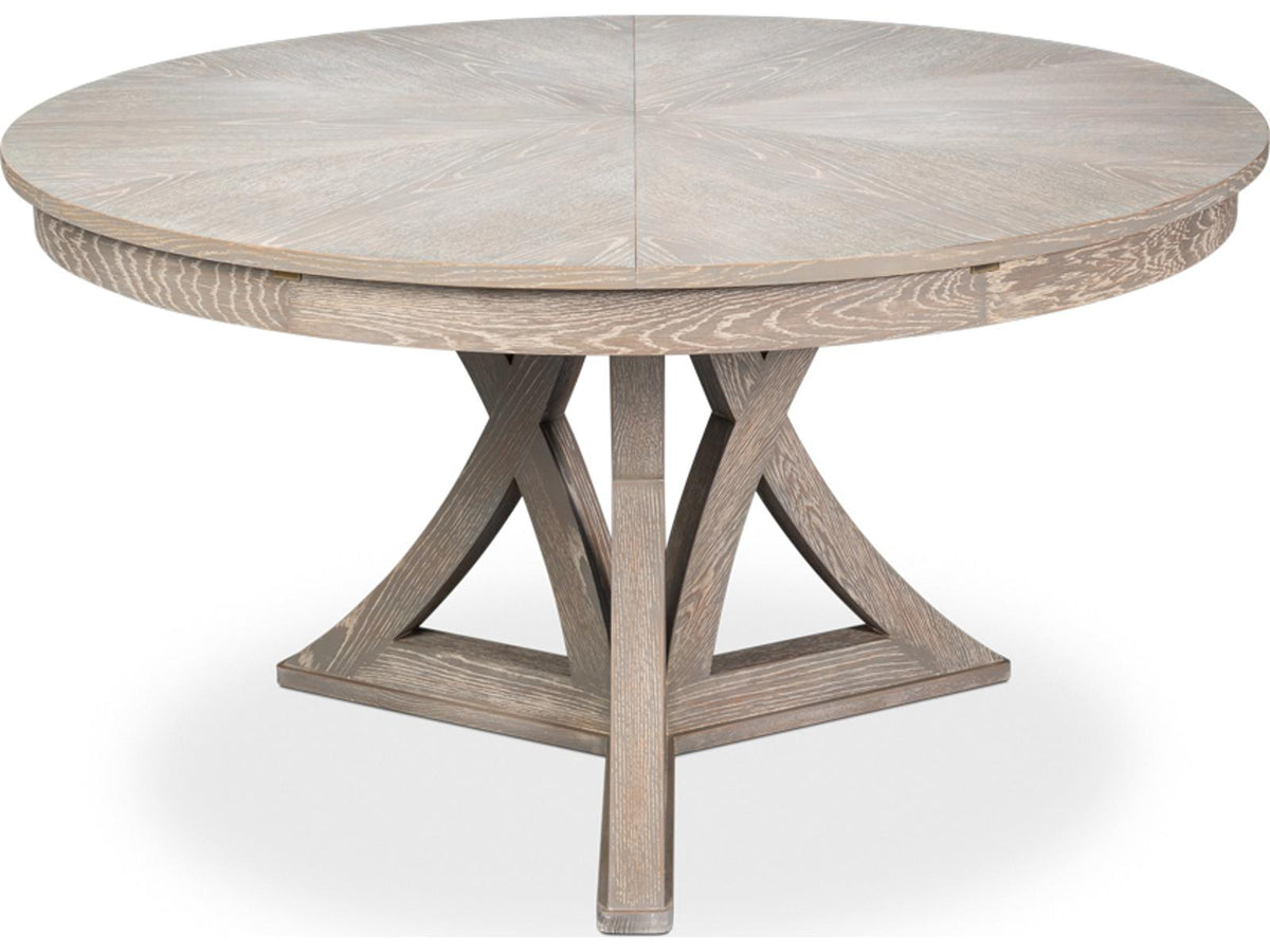 Jupe Casual Round Extendable Dining Table in Moonskin