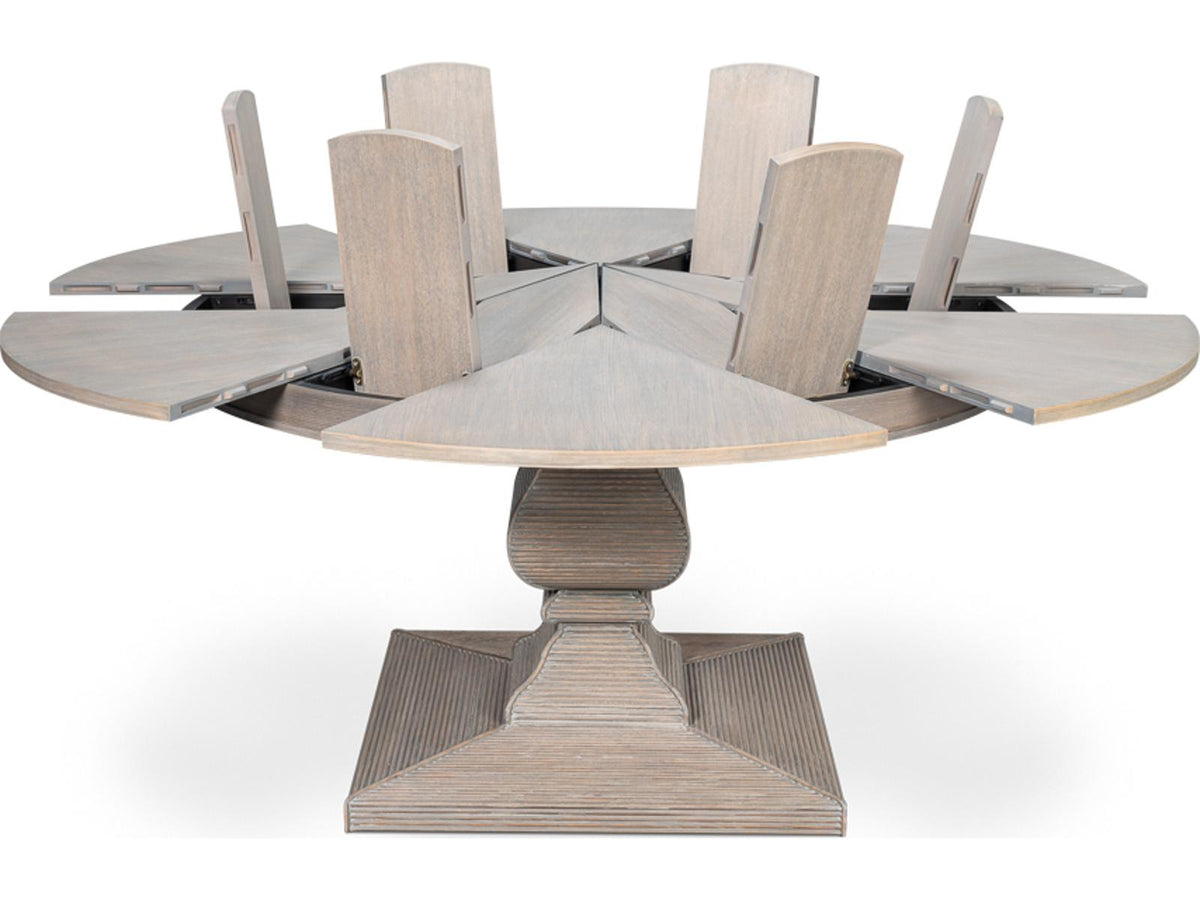Kelso Round Wood Dining Table in Moonskin Finish
