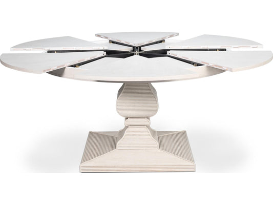 Kelso Jupe Round Wood Dining Table in Working White