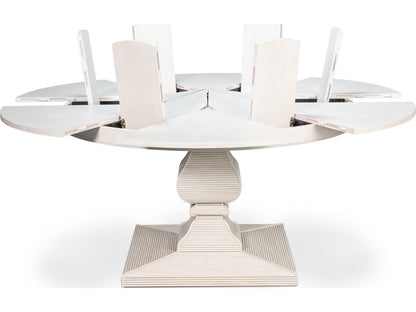 Kelso Jupe Round Wood Dining Table in Working White
