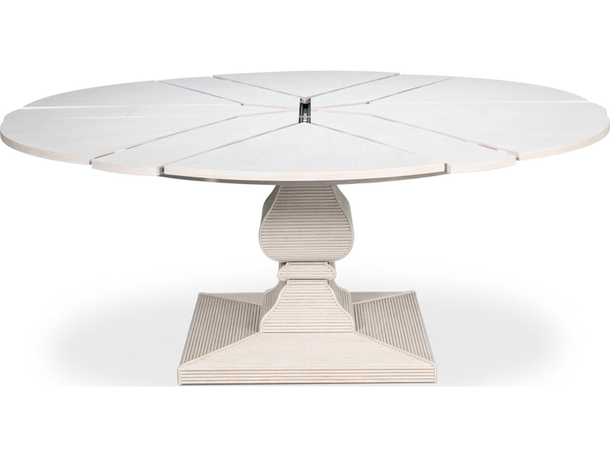 Kelso Jupe Round Wood Dining Table in Working White