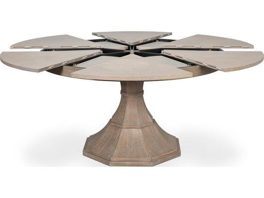 Giselle Round Extendable Dining Table in Moonskin