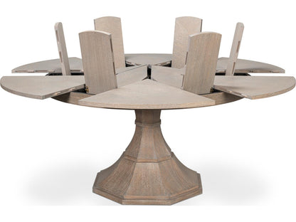 Giselle Round Extendable Dining Table in Moonskin