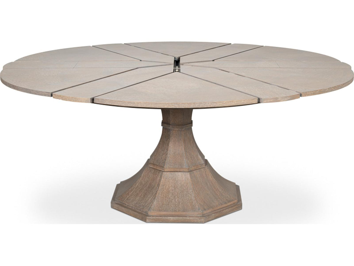 Giselle Round Extendable Dining Table in Moonskin